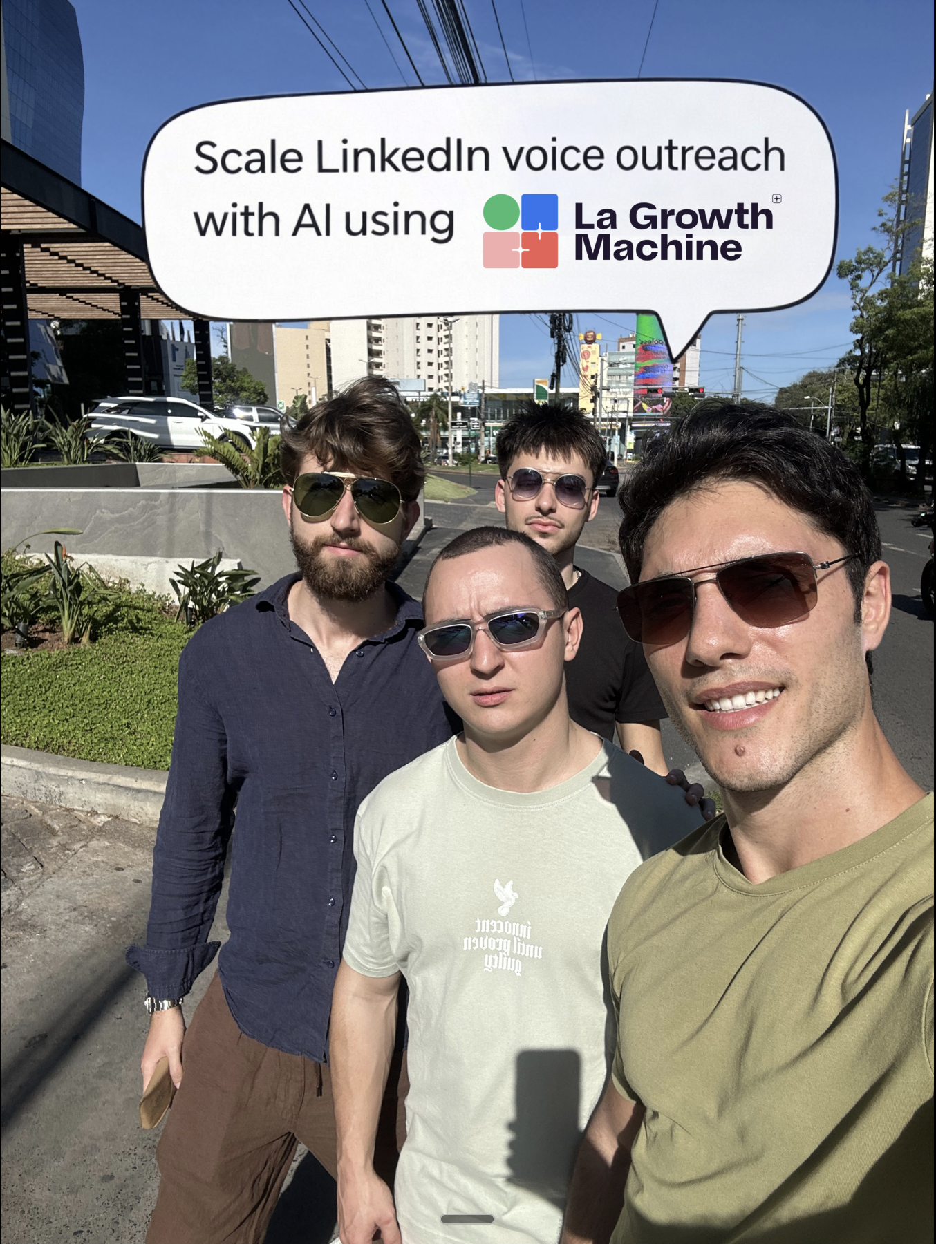 Growth Cab team promoting La Growth Machine voice outreach